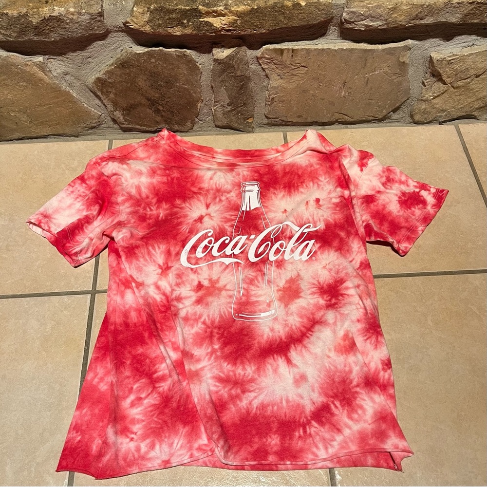 Coca-cola graphic tie dye short sleeve shirt